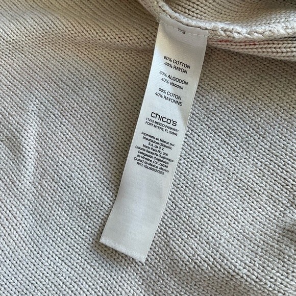 Chico’s Ikat Freya Duster Cardigan Sweater with Belt Chevron Small - Picture 4 of 6